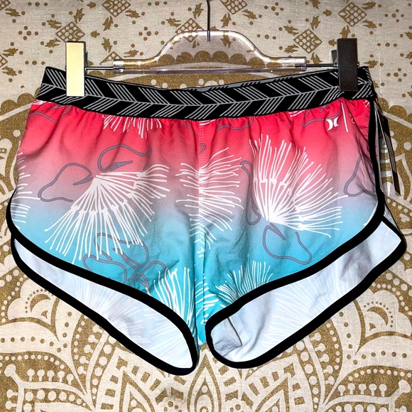 Hurley Pants - NWT “HURLEY” LADIES PHANTOM TROPICAL ATHLETIC SHORTS, SIZE SMALL